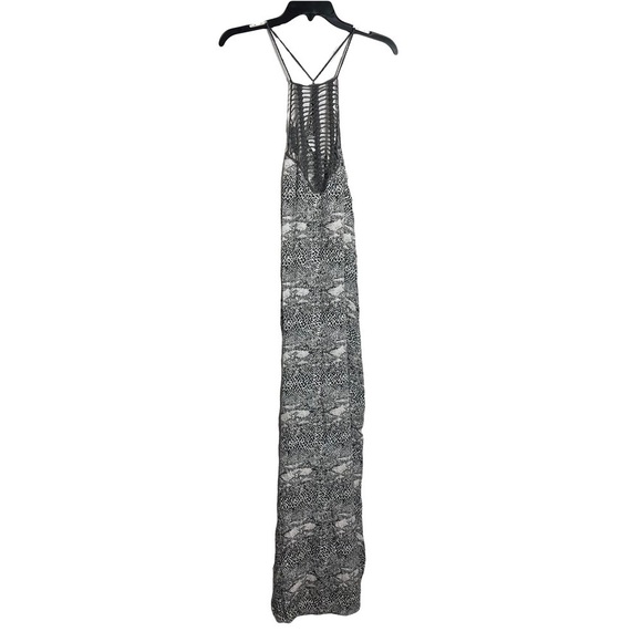 Acacia Womens Moscow Maxi Swimwear Dress in Snake Print Size M Gray beach ocean